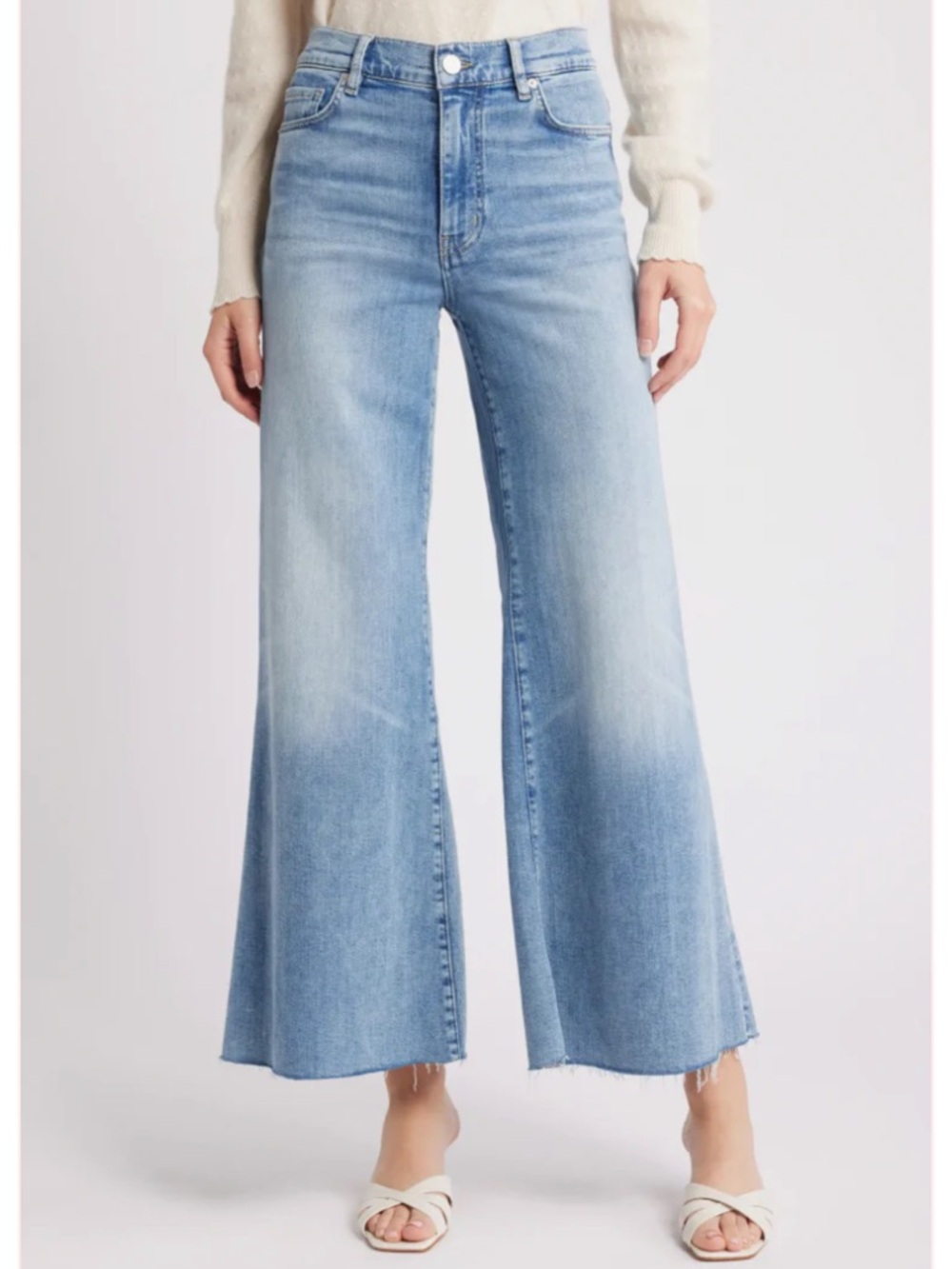 Frame Le Palazzo Crop Wide Leg Blue Jeans in Whimsy Size 27